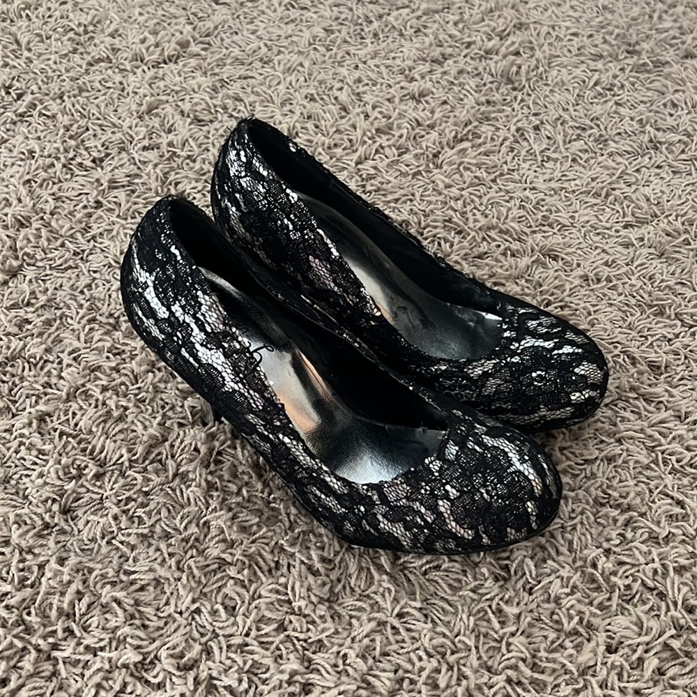 Black & Silver High Heels